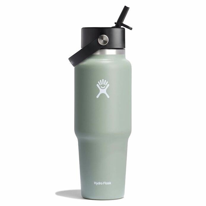 32 oz Wide Mouth Travel Bottle with Flex Straw Cap - Agave P6
